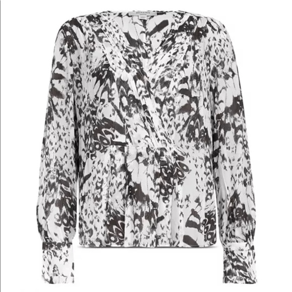 ALL SAINTS Sheril Printed Crossover Top NWT Size S - Picture 6 of 8